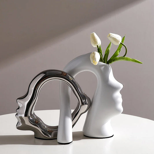 Abstract Face Flower Vase